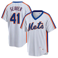 NY.Mets #41 Tom Seaver Player White Home Cooperstown Baseball Jerseys