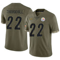 P.Steelers #22 Juan Thornhill Player Salute To Service Limited Olive Football Jerseys