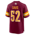 W.Commanders #52 Jamin Davis Player Burgundy Home Game Football Jerseys